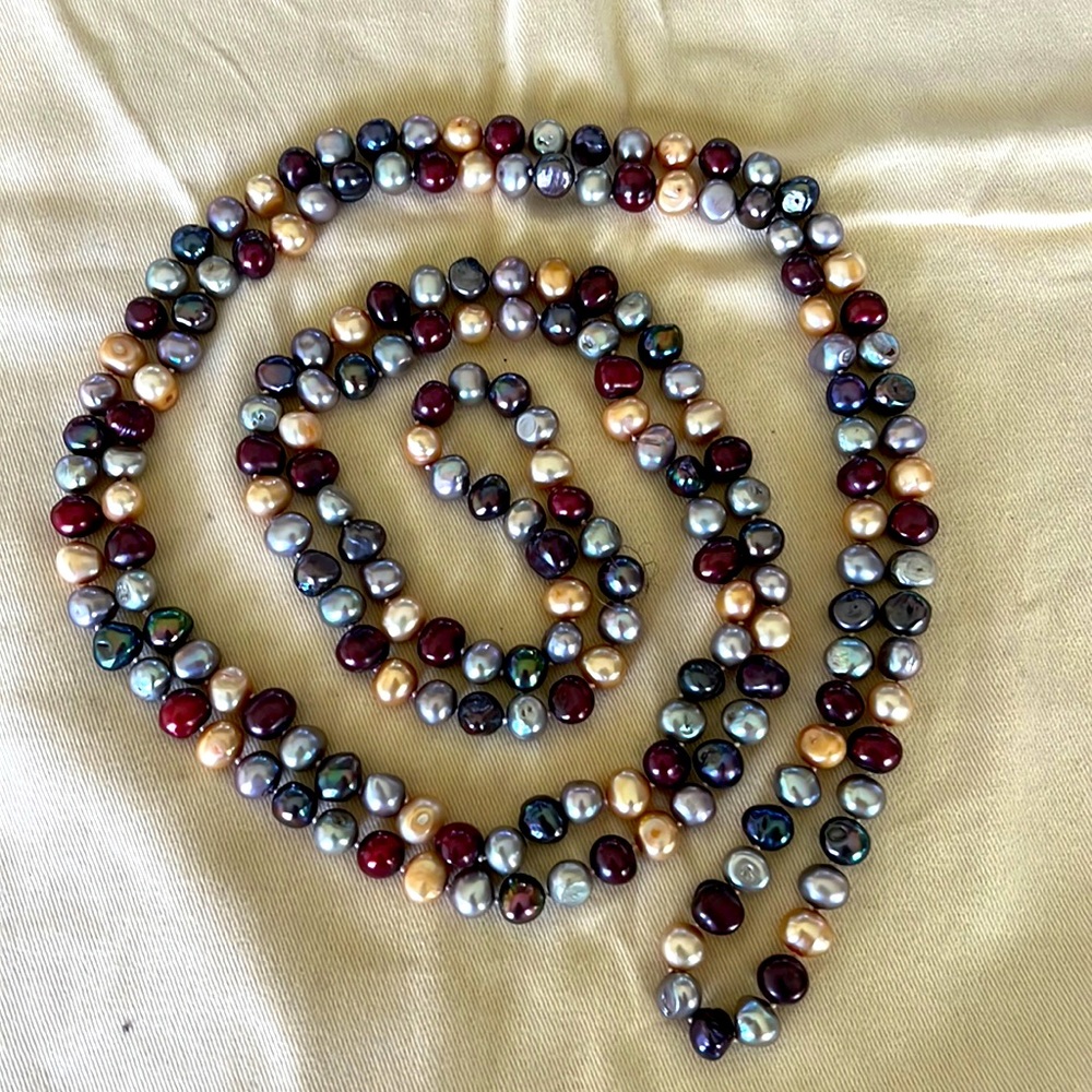 Multi-colored fresh water pearls endless